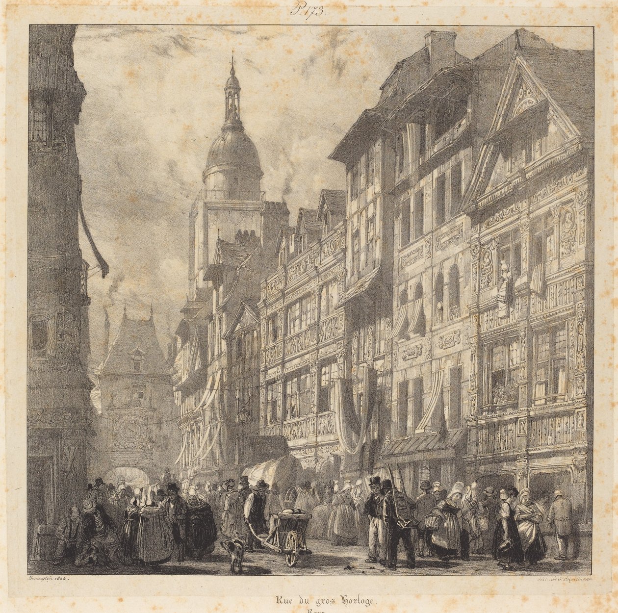 Rue du Gros-Horloge, Rouen by Richard Parkes Bonington