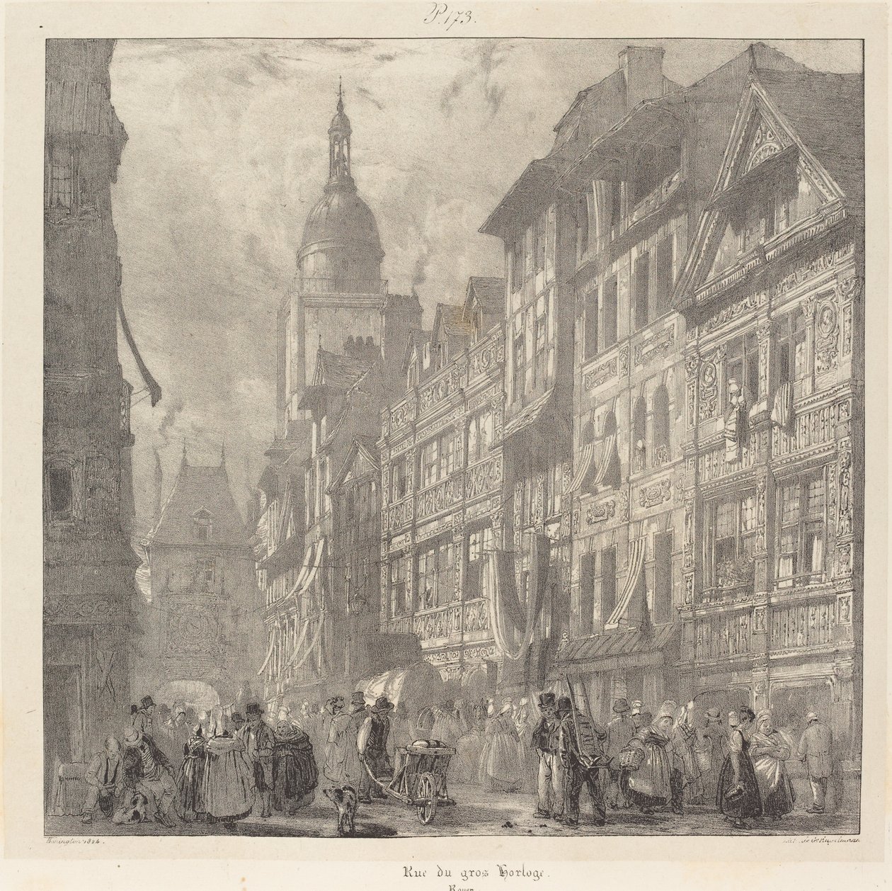 Rue du Gros-Horloge, Rouen by Richard Parkes Bonington