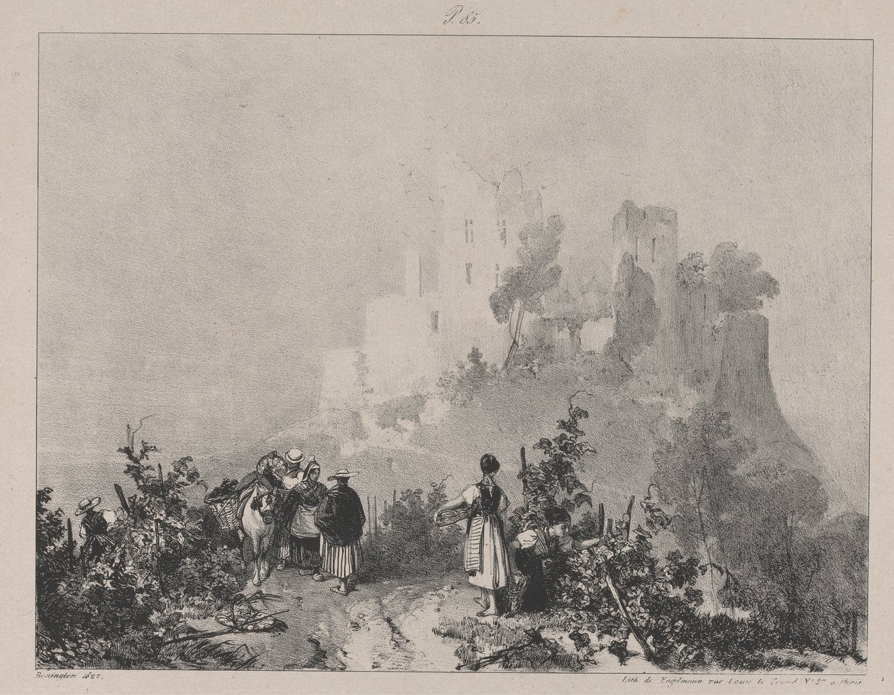 Chateau d'Arlay Harabeleri by Richard Parkes Bonington