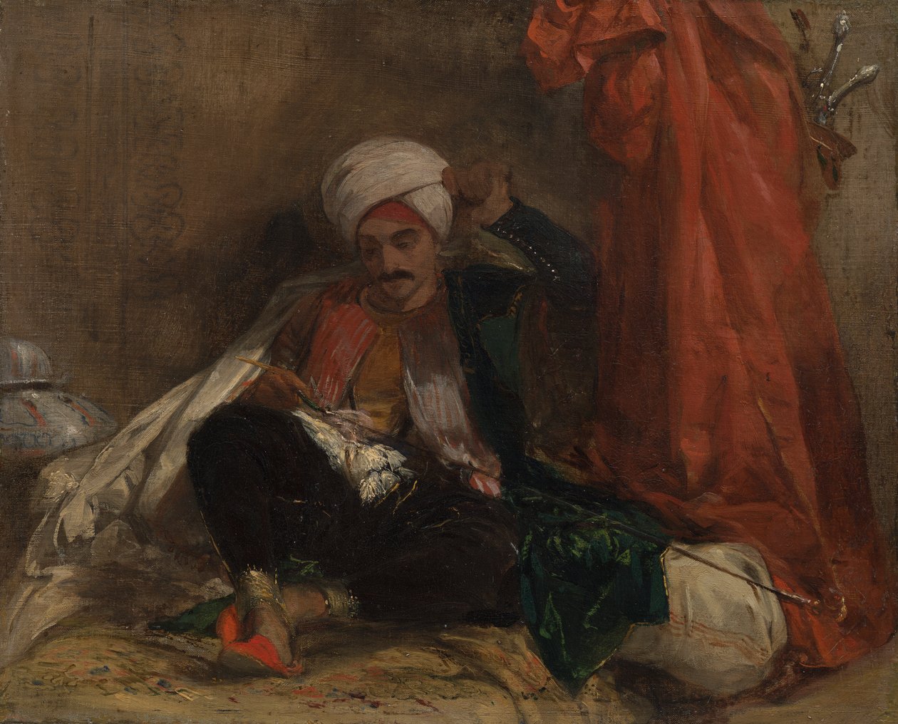 oturan türk by Richard Parkes Bonington