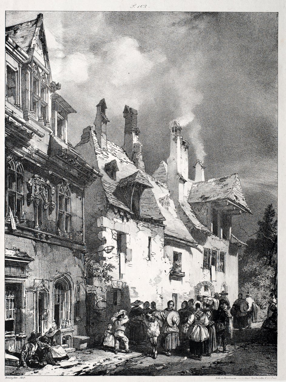 Besançon'un Eteklerinde Sokak, Fransa, 1827. by Richard Parkes Bonington