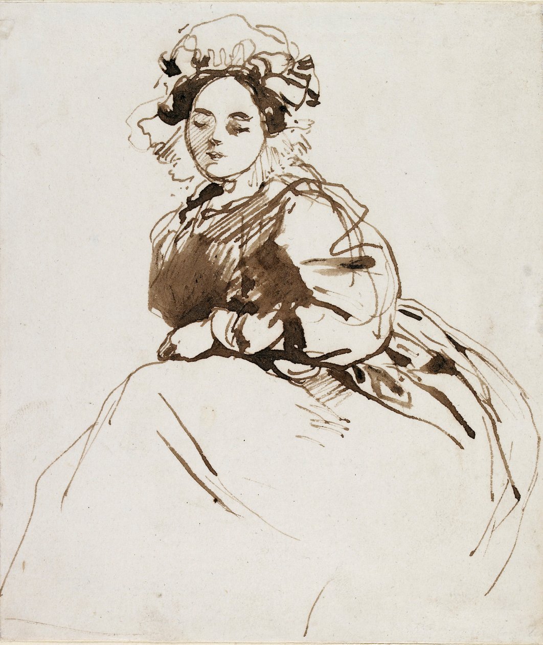 Oturan Bir Kadının Çalışması, c1820s by Richard Parkes Bonington