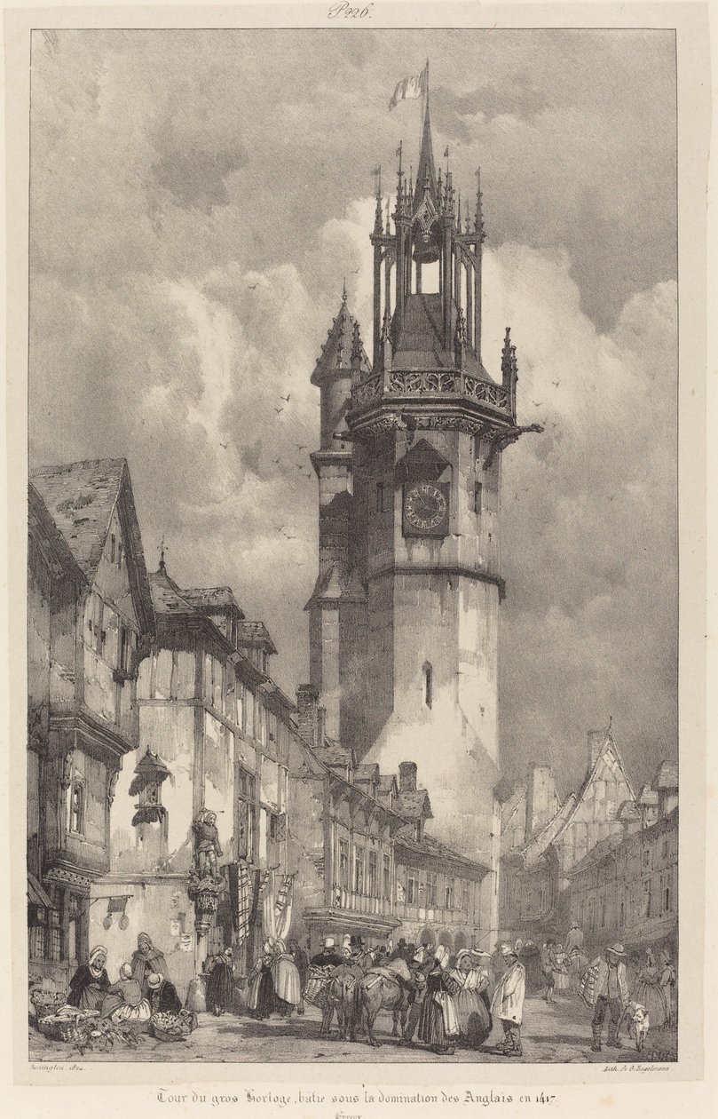 Gros-Horloge Kulesi, Evreux by Richard Parkes Bonington