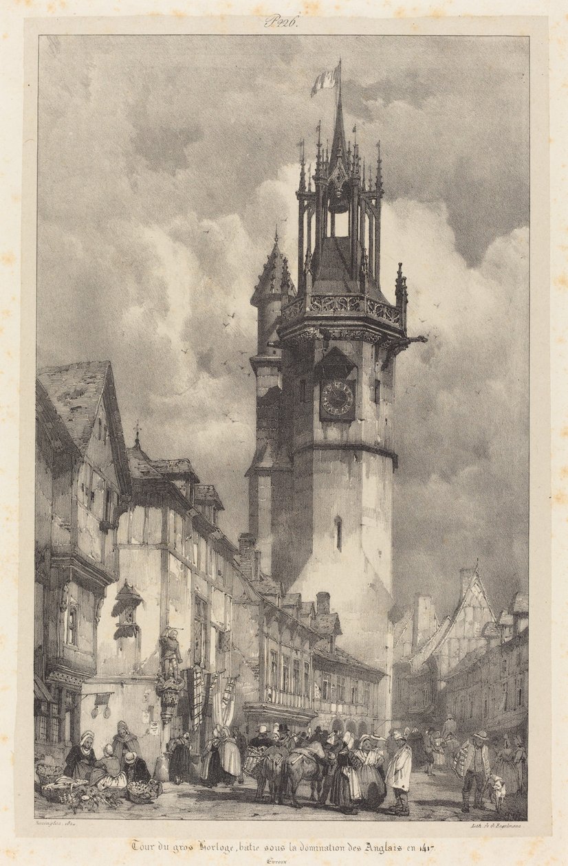 Gros-Horloge Kulesi, Evreux by Richard Parkes Bonington