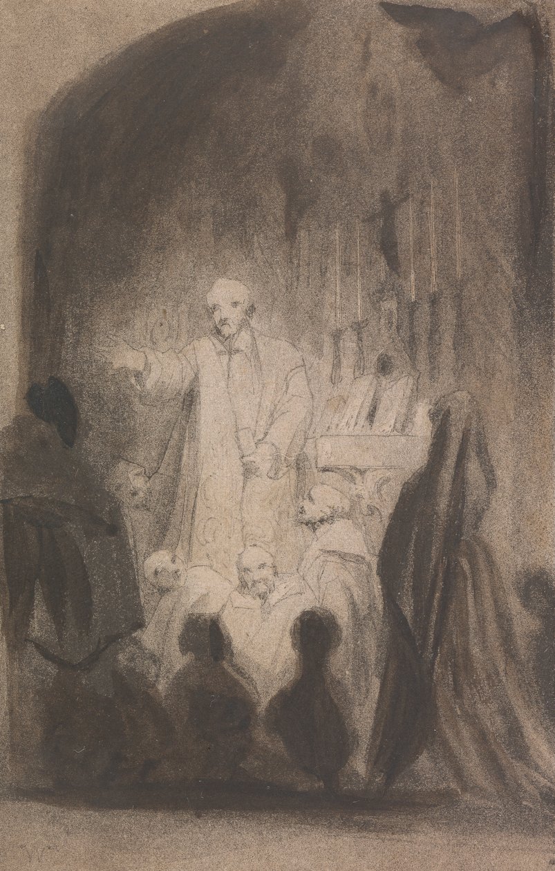 İsimsiz (üç kişiden biri) by Richard Parkes Bonington