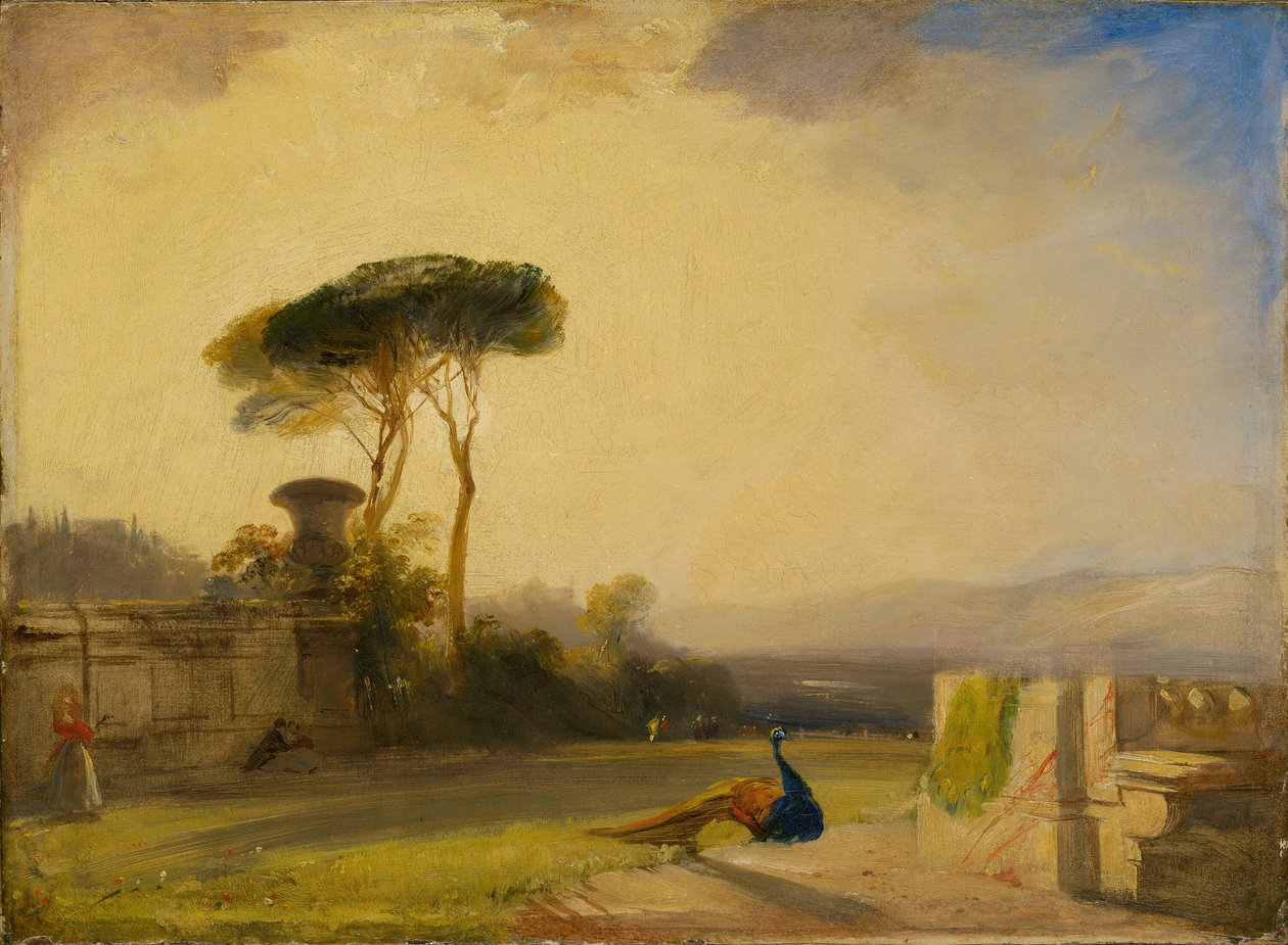 Floransa yakınlarındaki bir Villanın Arazisinde Görünüm, 1826. by Richard Parkes Bonington