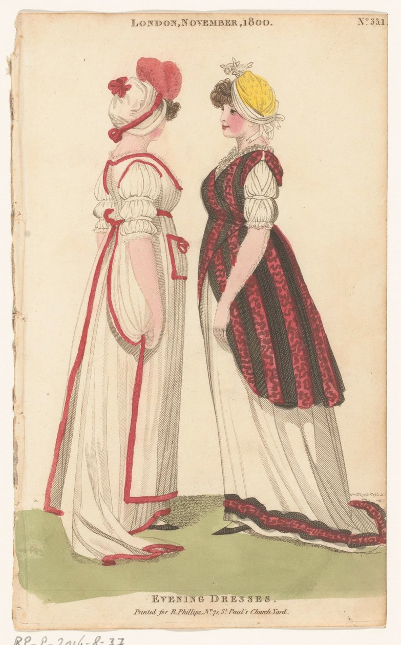 Londra ve Paris Kadın Modası Dergisi, Londra, Kasım 1800, Sayı 33.1: Abiye by Richard Phillips