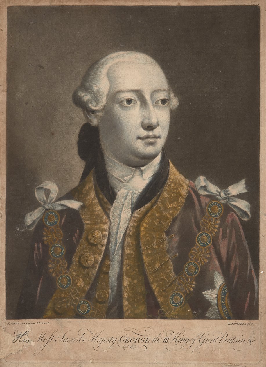Kral George III, c.1762 (mezzotint) by Richard Purcell