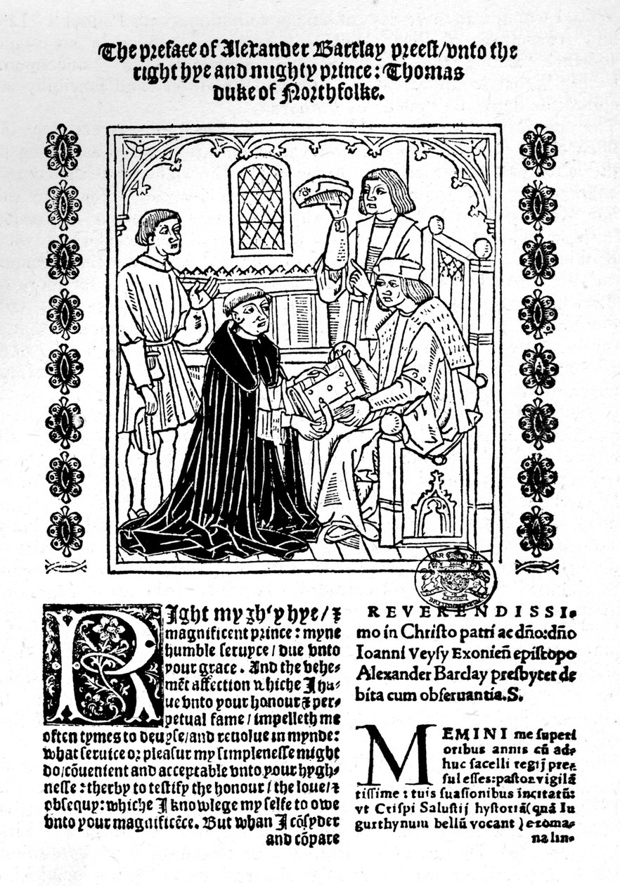 Norfolk Dükü'ne Kitabını Sunan Çevirmen, c1500-1520, 1923 by Richard Pynson