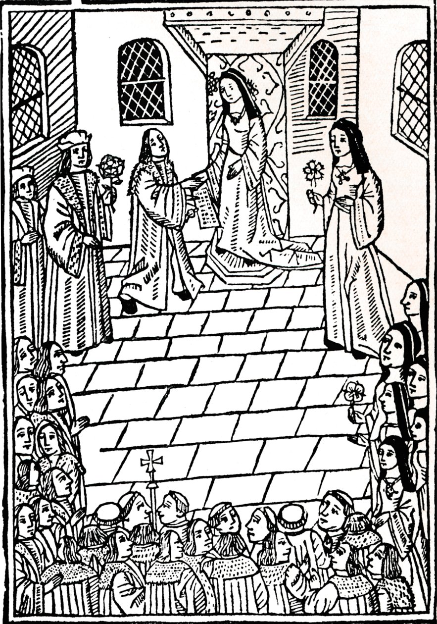 Charles V ve Prenses Mary Tudor arasındaki evlilik anlaşması, c1508. by Richard Pynson