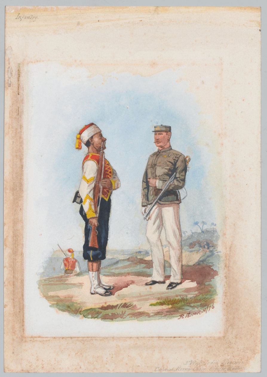 Piyade, 2. Batı Hindistan Alayı (kalem üzerine sulu boya) by Richard Simkin