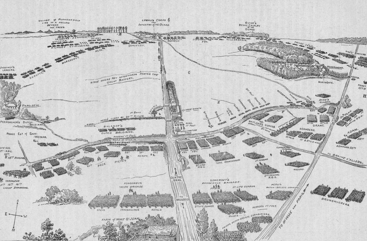 Savaşın Sabahında Waterloo Tarlası, 18 Haziran 1815, 1902 Pazar by Richard Simkin
