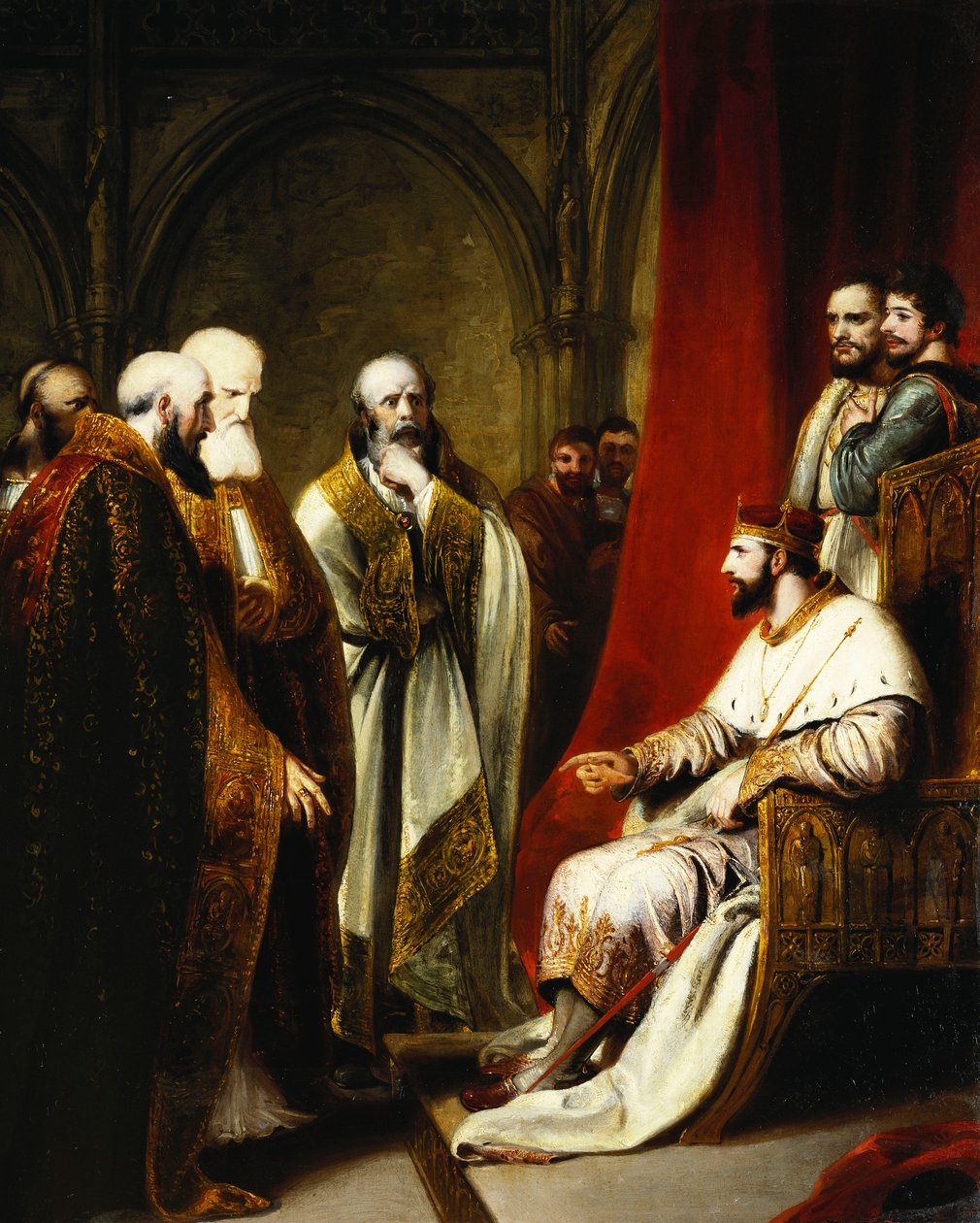 Henry III, Canterbury Başpiskoposuna ve Eyalette Reform Talep Eden Salisbury, Winchester ve Carlisle Piskoposlarına Yanıt, by Richard Westall