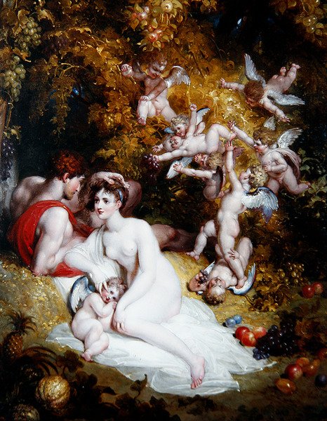 Vertumnus ve Pomona, c.1807 (panelde yağ) by Richard Westall
