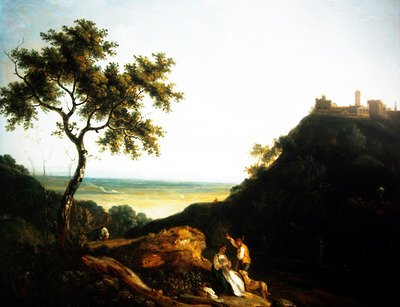 Figürlü Galler Manzarası (tuval üzerine yağlı boya) by Richard Wilson