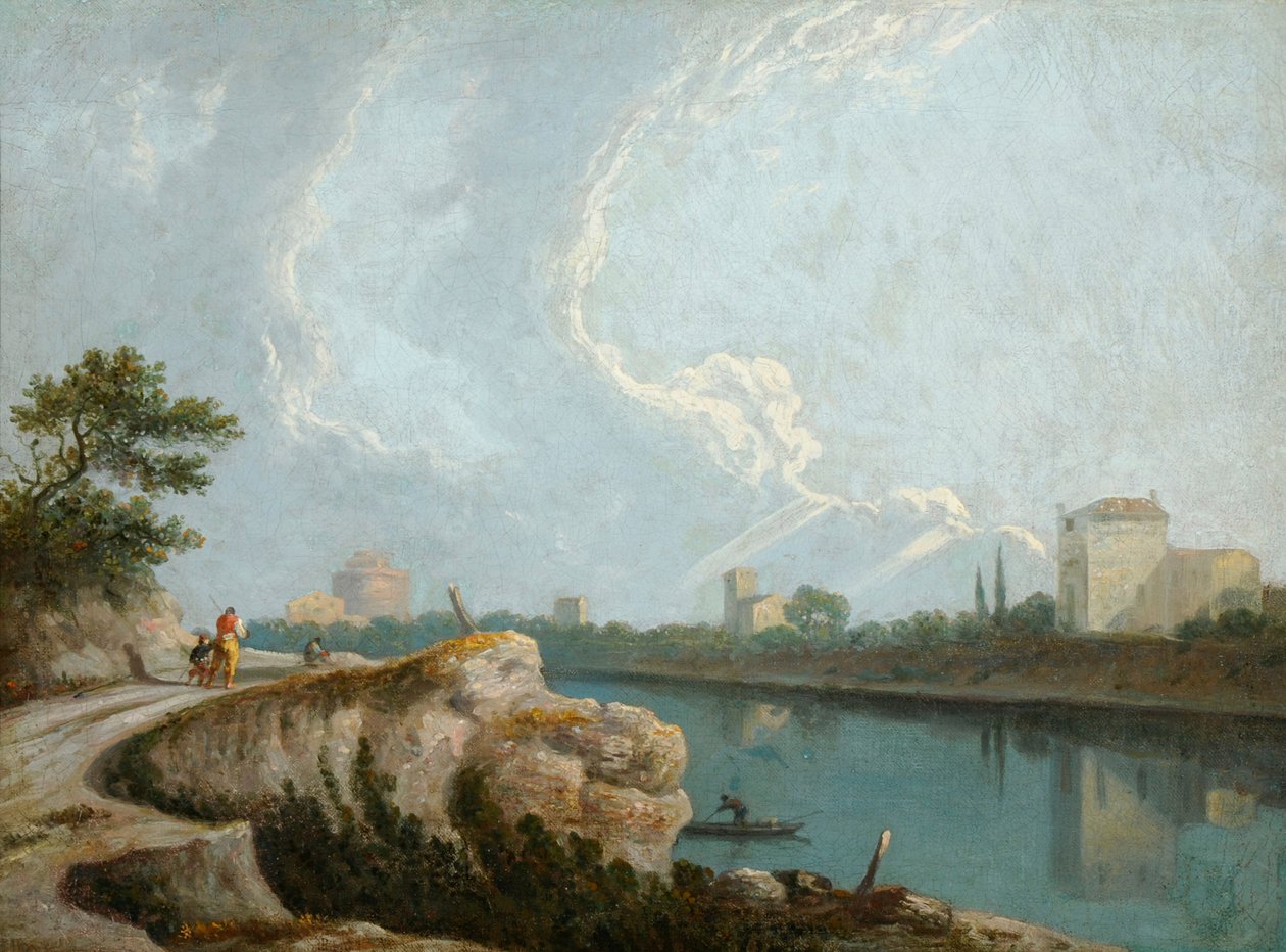 Banks of the Tiber, Roma (tuval üzerine yağlı boya) by Richard Wilson