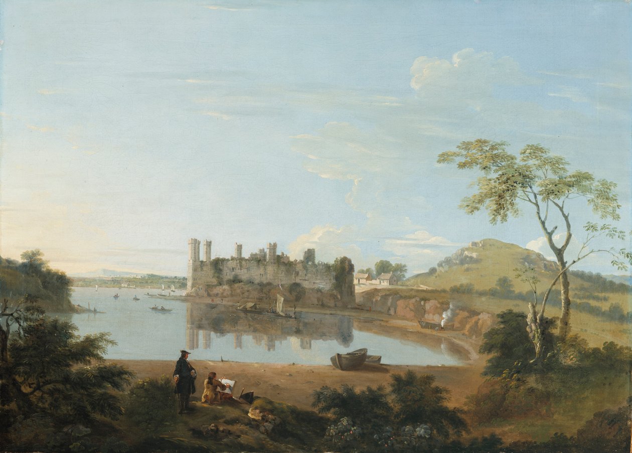 Caernarvon Kalesi, c.1744 (tuval üzerine yağlı boya) by Richard Wilson
