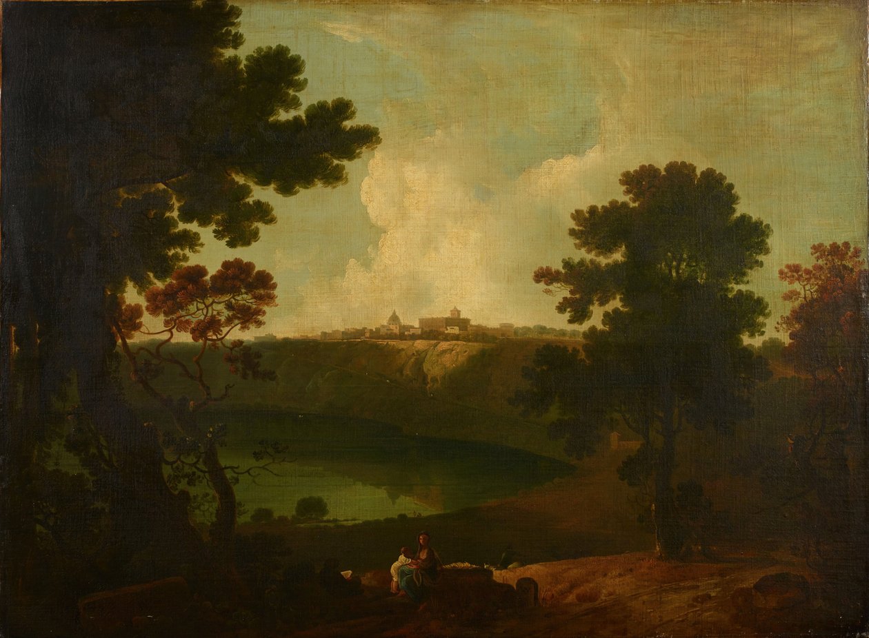 Albano Gölü ve Castel Gandolfo, 1800. by Richard Wilson