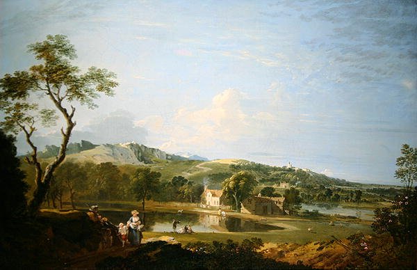 Kulübelerle Peyzaj (tuval üzerine yağlı boya) by Richard Wilson