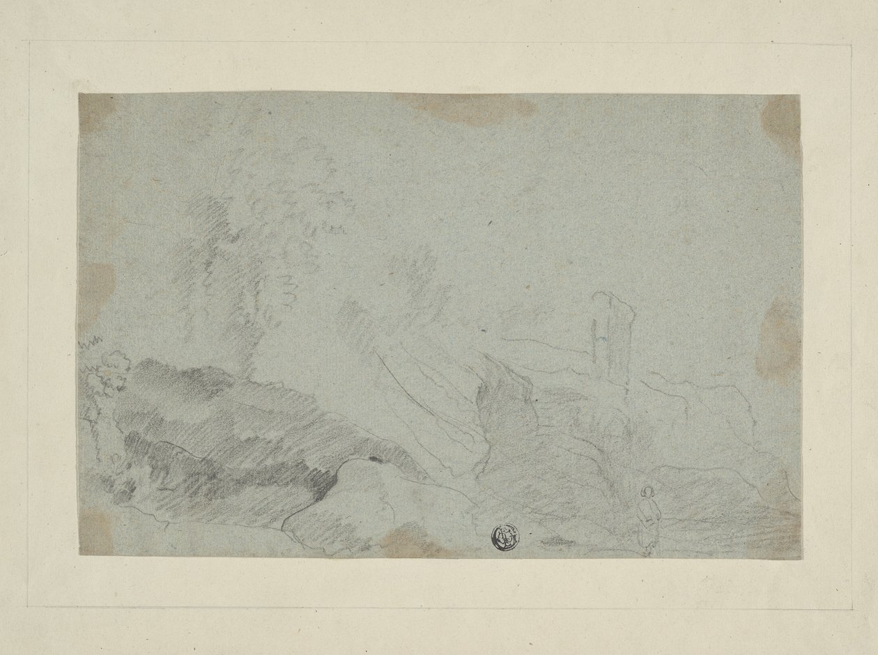 Ayakta Figürlü Kayalık Manzara by Richard Wilson