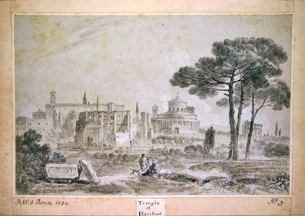 Bacchus Tapınağı (kalem ve kağıt üzerinde yıkama) by Richard Wilson