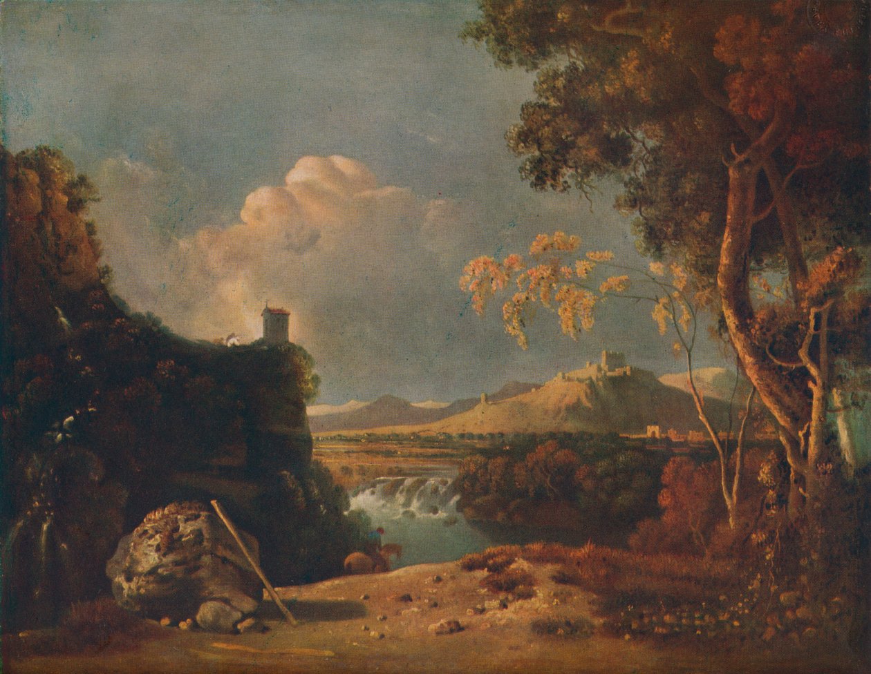 Beyaz Keşiş - IV İtalyan Manzarası, Beyaz Keşiş ile, c1752 by Richard Wilson