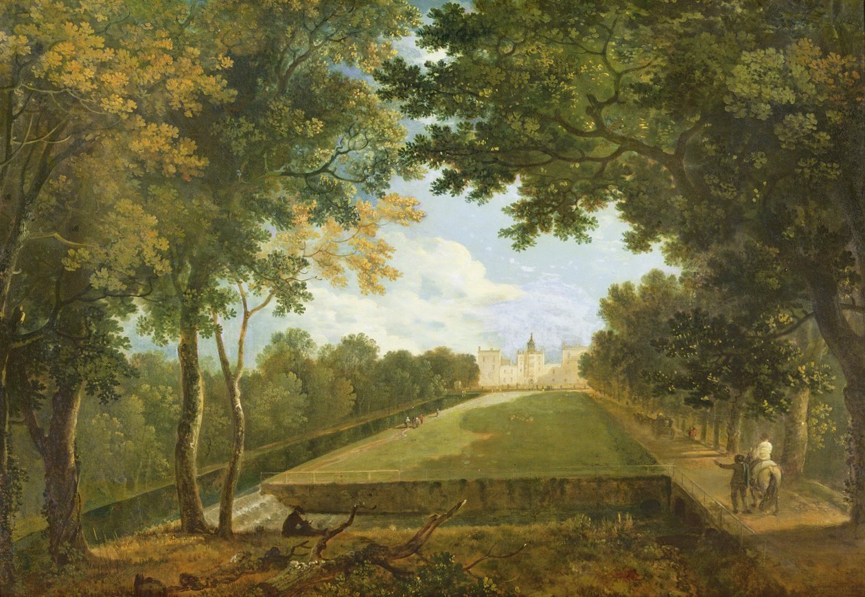 Wilton House, eski girişi gösteren Doğu görünümü (tuval üzerine yağlı boya) by Richard Wilson