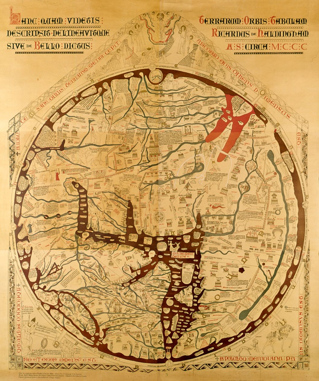 Hereford dünya haritası by Richard of Haldingham