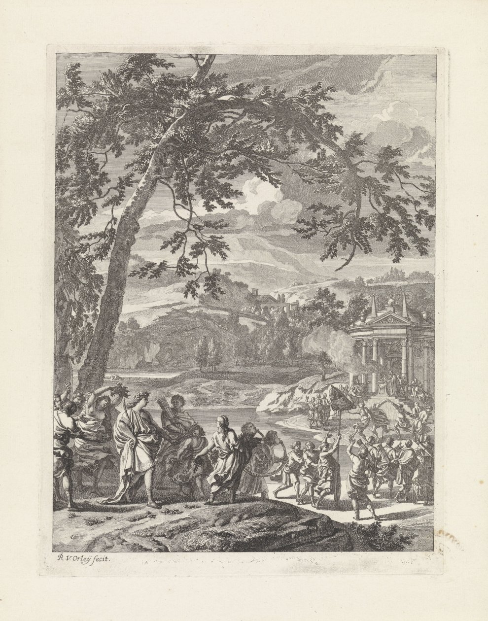 Silvio şenlikli bir karşılama aldı Il papaz fido (dizi adı) by Richard van Orley (II)