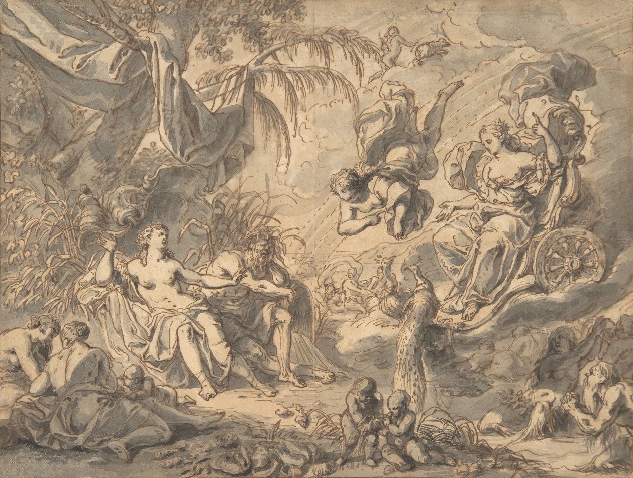 Juno, Arabasında Genç Bir Kadını ve Bir Nehir Tanrısını Ziyaret Eder, 17. yüzyılın sonları ve 18. yüzyılın ortaları. by Richard van Orley