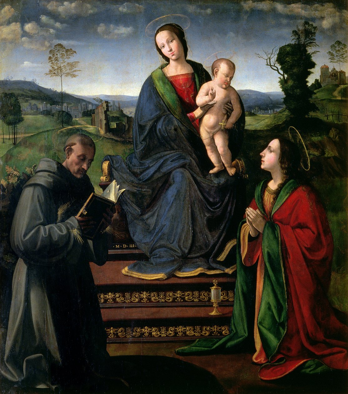Assisili Aziz Francis ve Mecdelli Meryem ile Madonna ve Çocuk, 1503 by Ridolfo , Il Ghirlandaio
