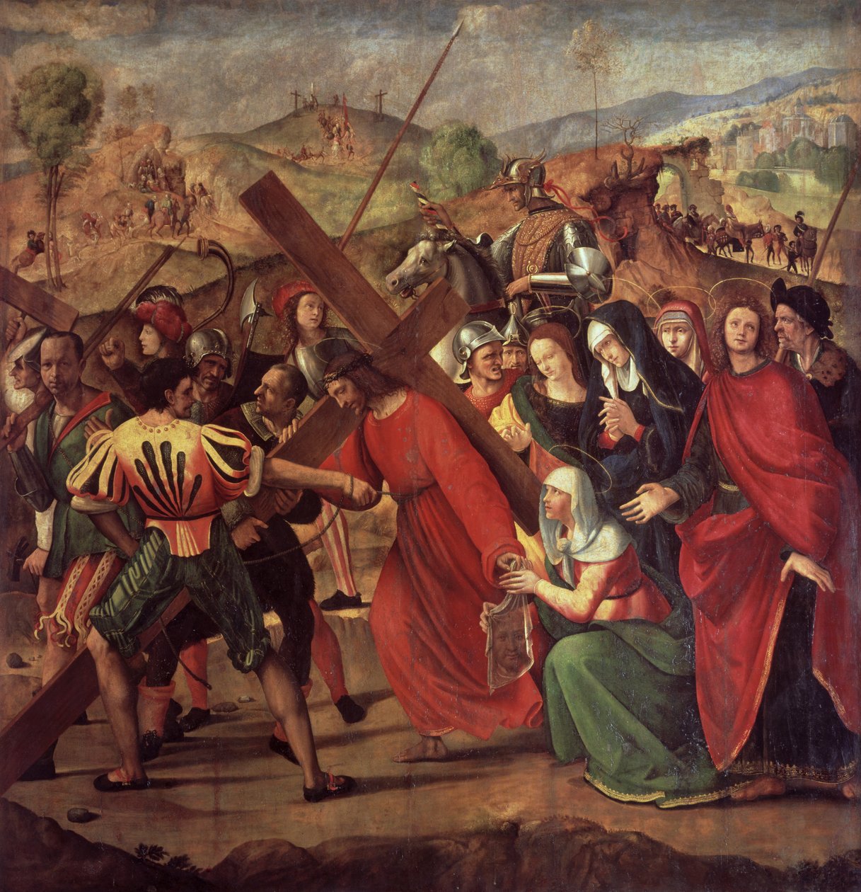 Calvary Alayı, c.1505 (ahşaptan aktarılmış tuval üzerine yağlı boya) by Ridolfo , Il Ghirlandaio