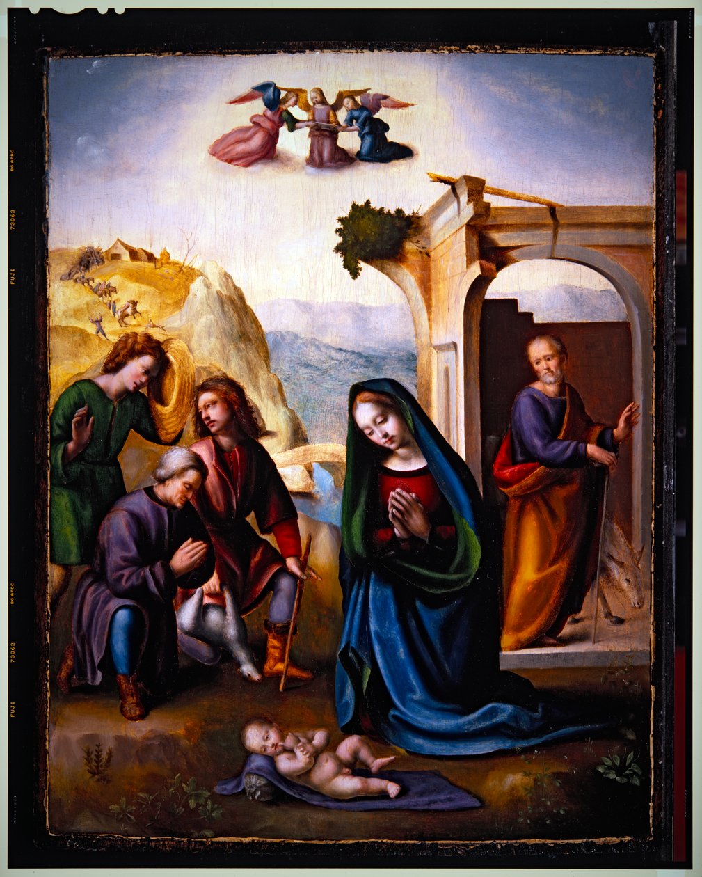 Çobanların Hayranlığı (panel üzeri yağlıboya) by Ridolfo Il (1483 1561) Ghirlandaio