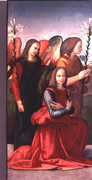 Üç melek (panel) (80359 çifti) by Ridolfo Il  Ghirlandaio