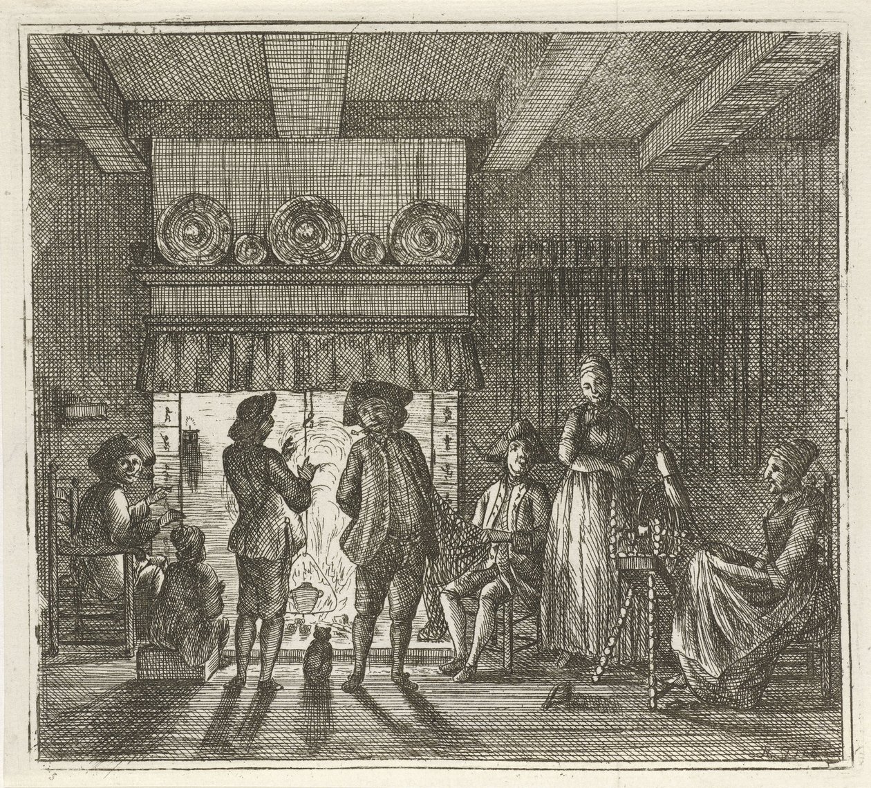 Şöminenin yanında rakamlarla iç mekan Kış. (dizi adı) Kış sahneleri (dizi adı) by Rienk Jelgerhuis
