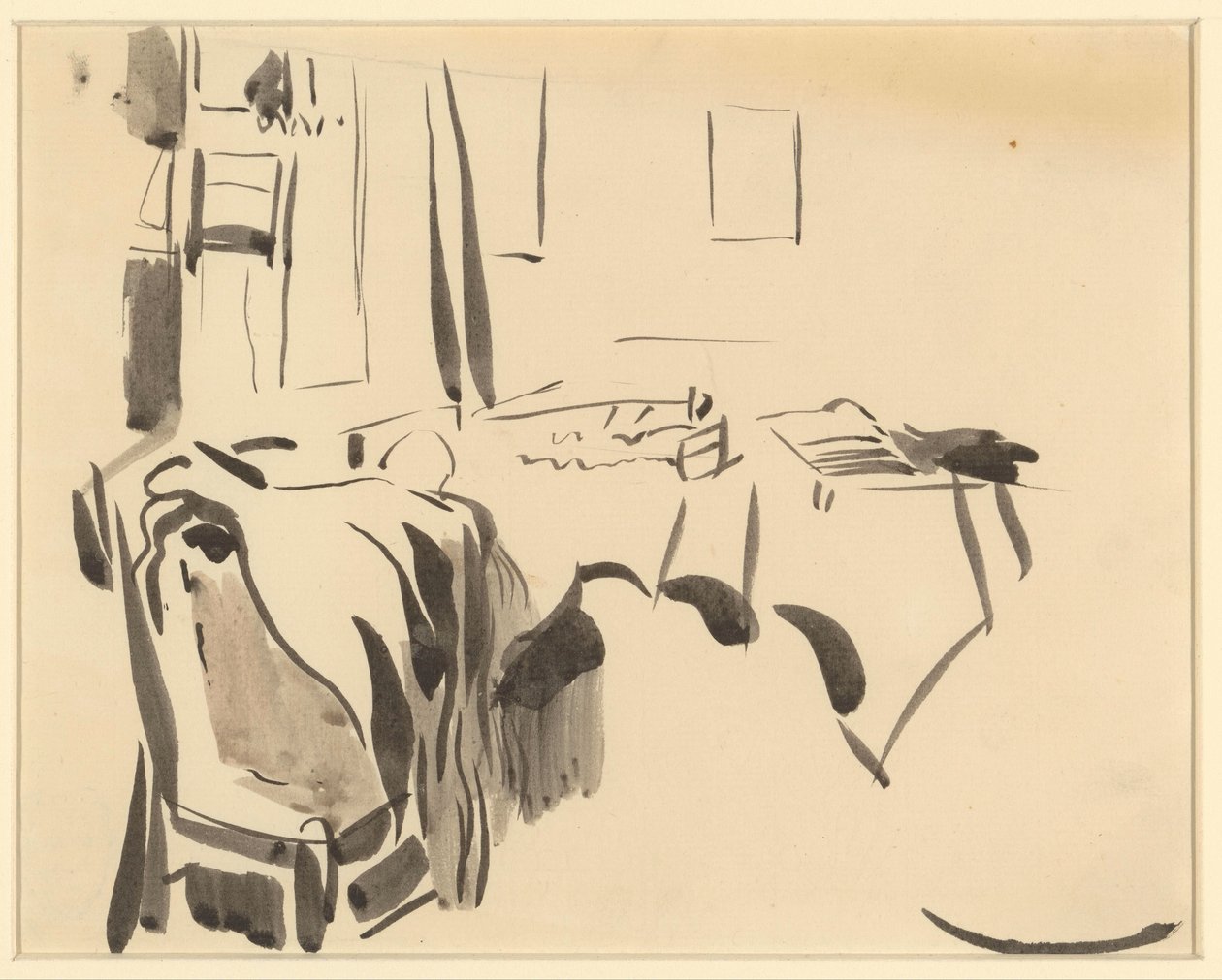 Masa ve sandalyeli bir odanın köşesi by Rik Wouters