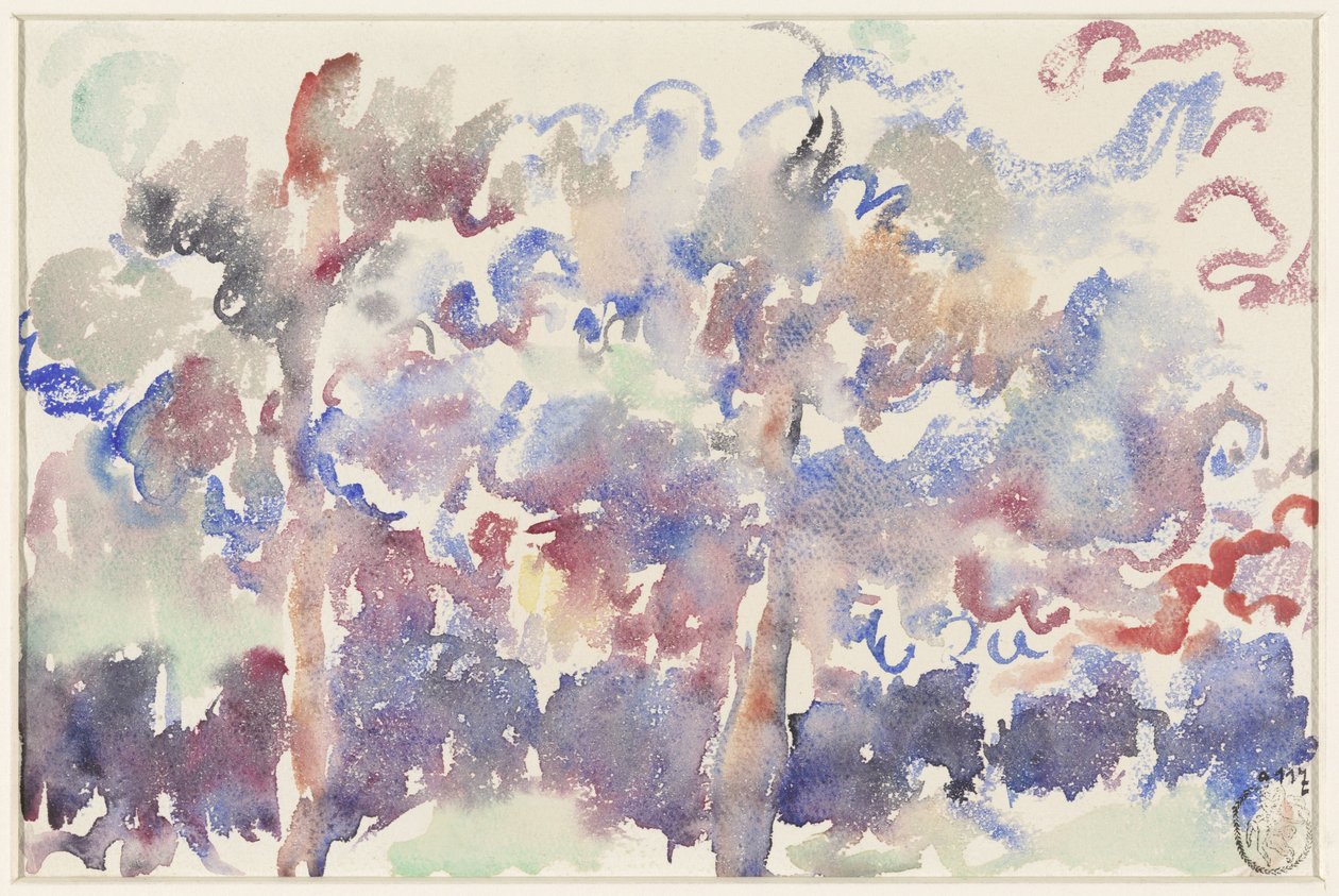 Peyzaj, Boitsfort, çiçekli meyve ağaçlarıyla by Rik Wouters