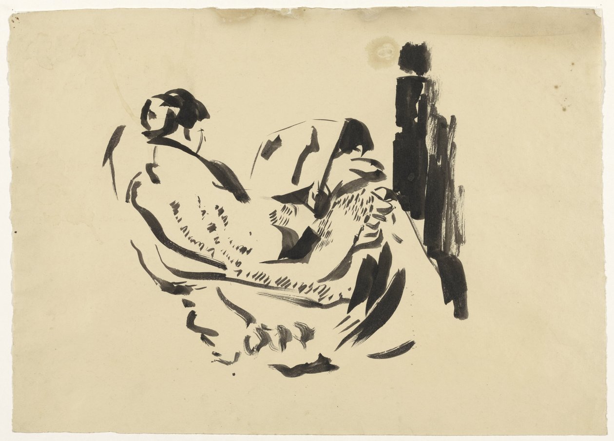 Bir koltukta oturan Nel Wouters üzerinde çalışma by Rik Wouters