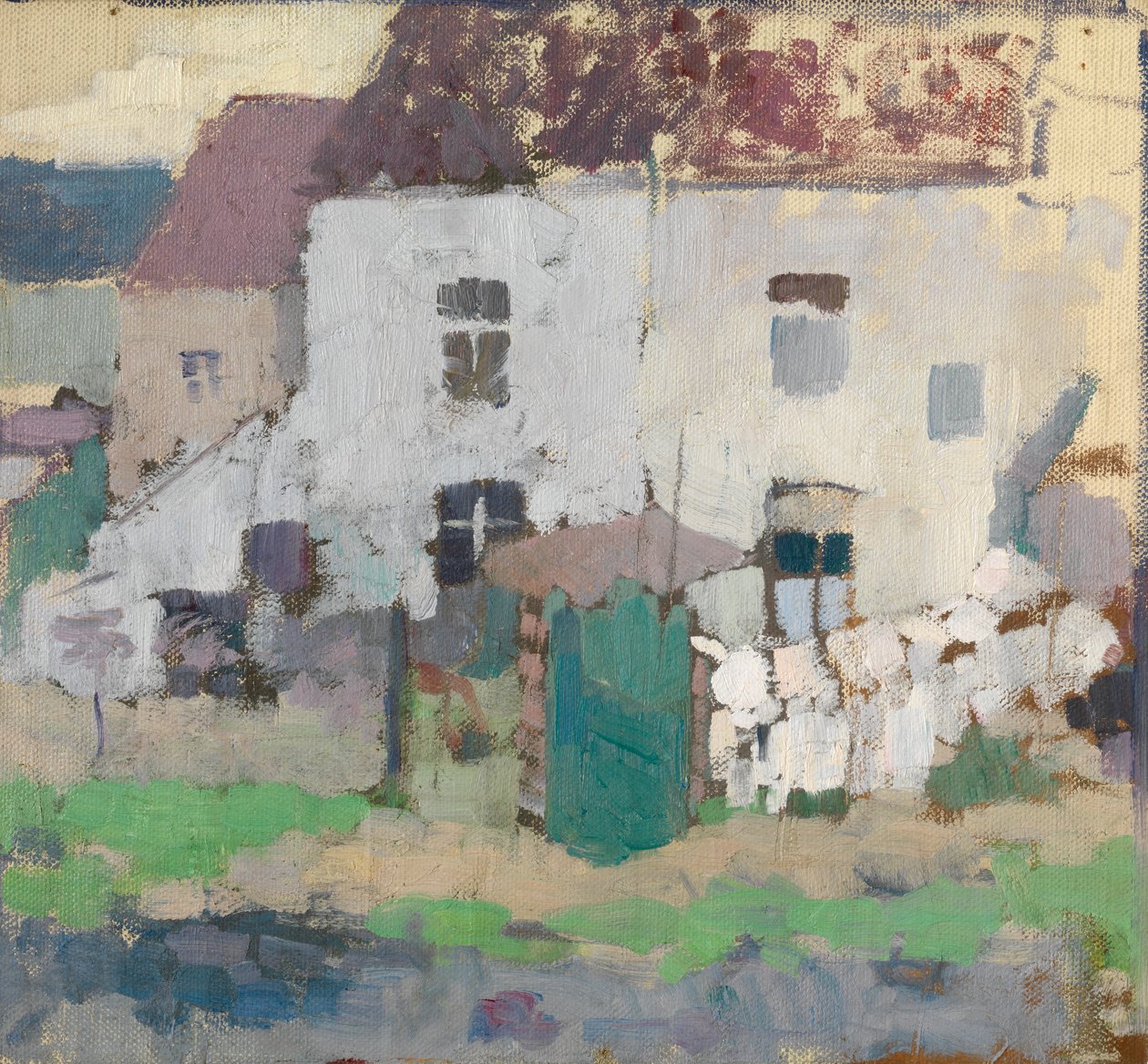 Beyaz Cepheler ve Bahçe, Bosvoorde, Belçika (tuval üzerine yağlıboya) by Rik Wouters