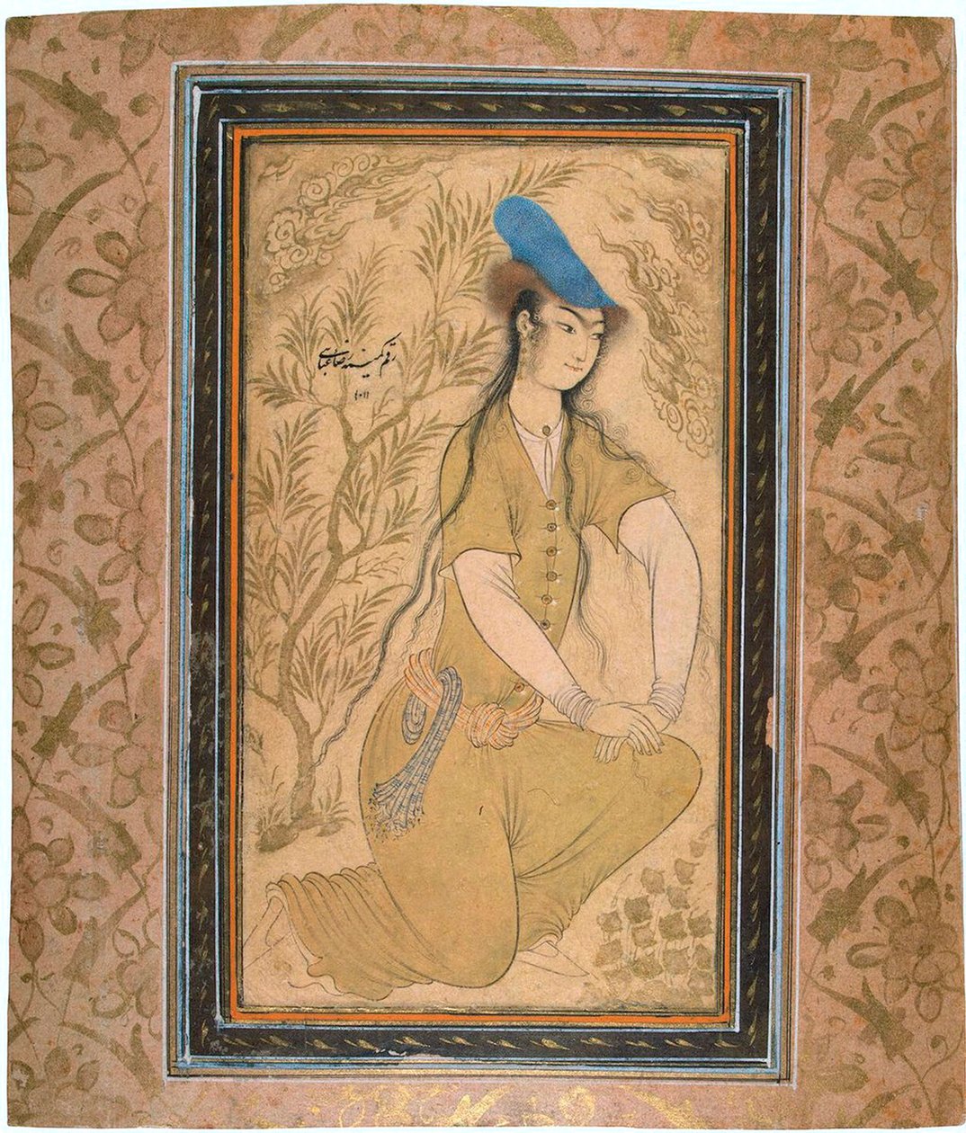 Kürk Şapkalı Kız, 1602. by Riza i Abbasi