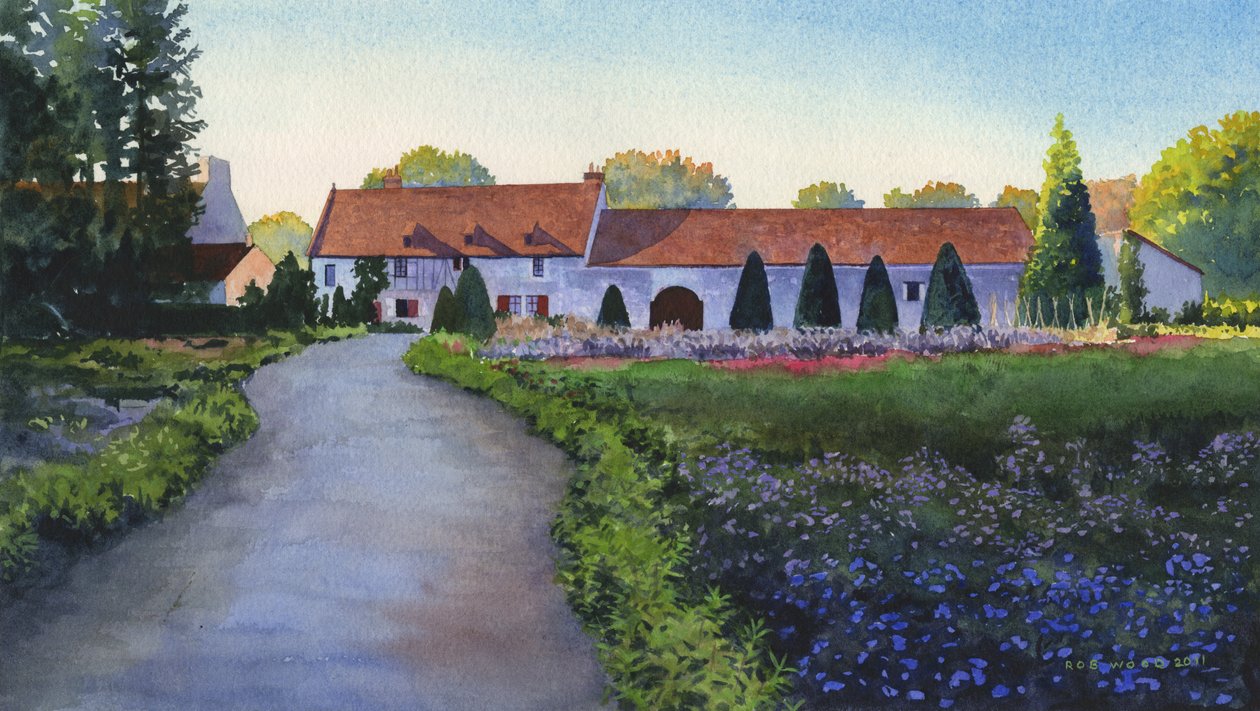 Loire Vadisi Çiftlik Evi, 2011 (kağıt üzerine suluboya) by Rob Wood