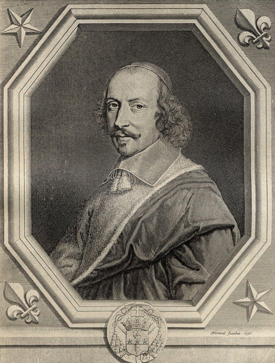 Kardinal Jules Mazarin, kazınmış 1656, 