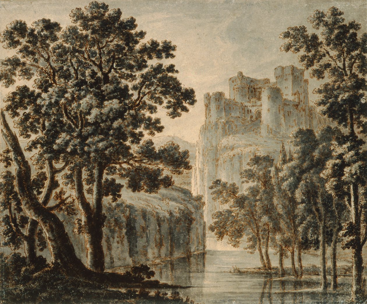 Klasik Peyzajda Kale by Robert Adam