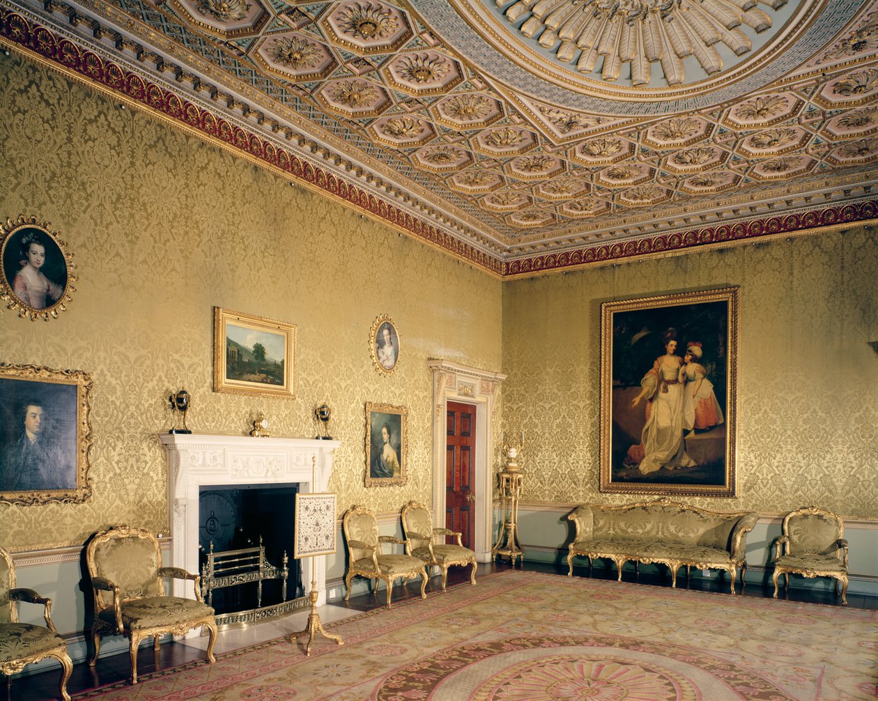 Adam tarafından çizim odası, c.1770-80 by Robert Adam