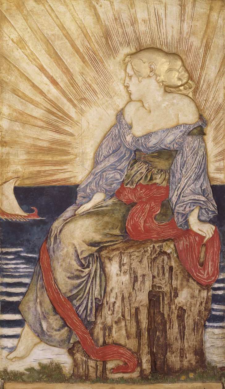 Ariadne (polychrome plaster relief sculpture) by Robert Anning Bell