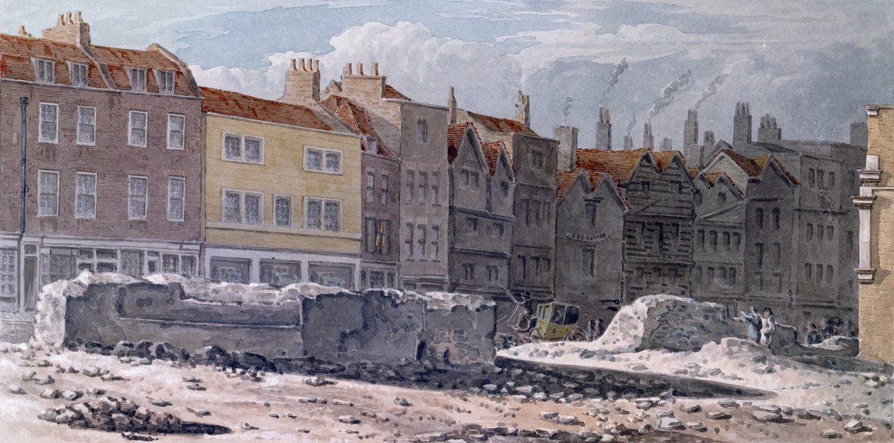 Eski Londra Duvarı Kalıntılarının Görünümü, 1817 by Robert Blemell Schnebbelie