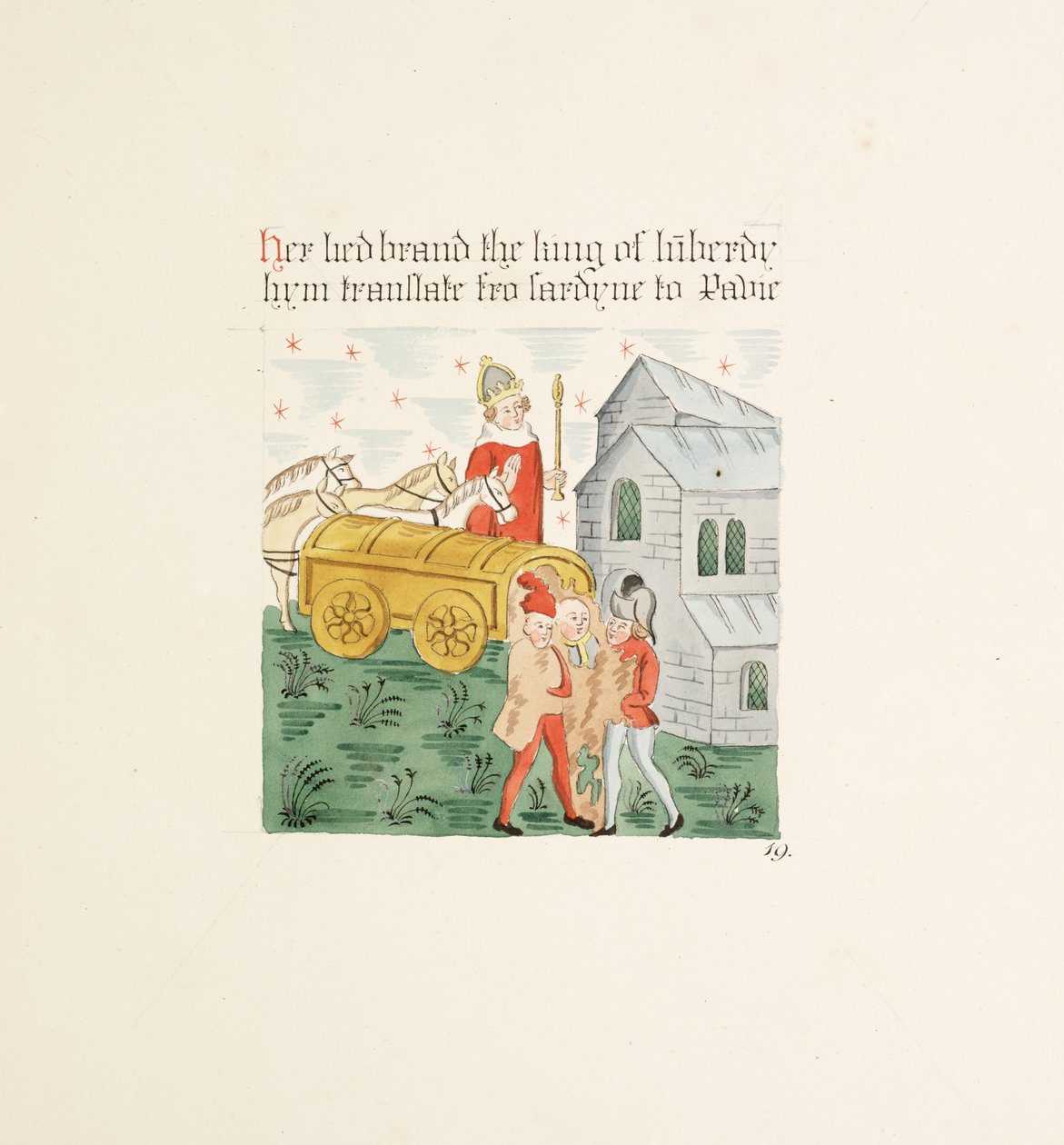 Bayan New Coll 380, f28r. Robert Carlile tarafından çizilmiş Saint Mary, Carlisle Katedral Kilisesi
