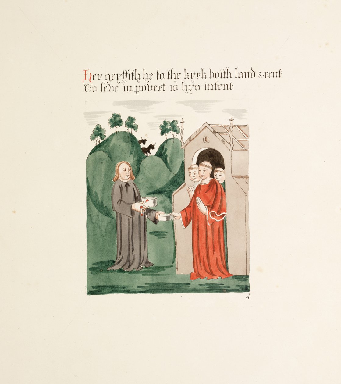 Bayan New Coll 380, f36r. Robert Carlile tarafından çizilmiş Saint Mary, Carlisle Katedral Kilisesi