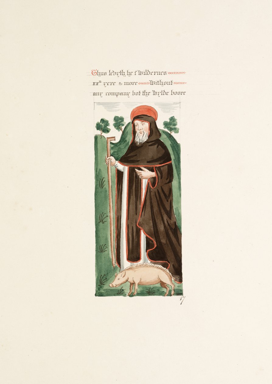 Bayan New Coll 380, f47r. Robert Carlile tarafından çizilmiş Saint Mary, Carlisle Katedral Kilisesi