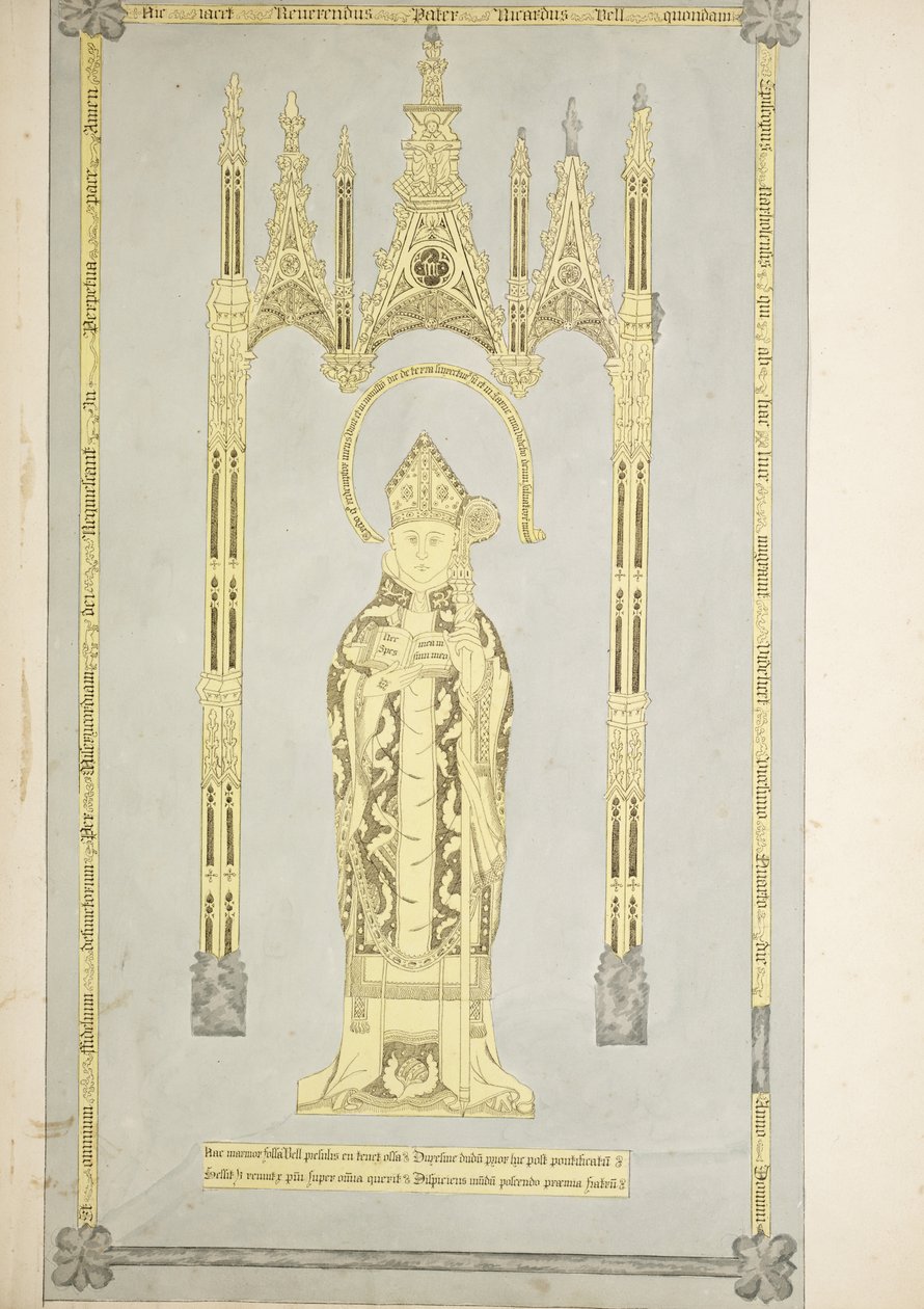 Bayan New Coll 380, f6r. Robert Carlile tarafından çizilmiş Saint Mary, Carlisle Katedral Kilisesi